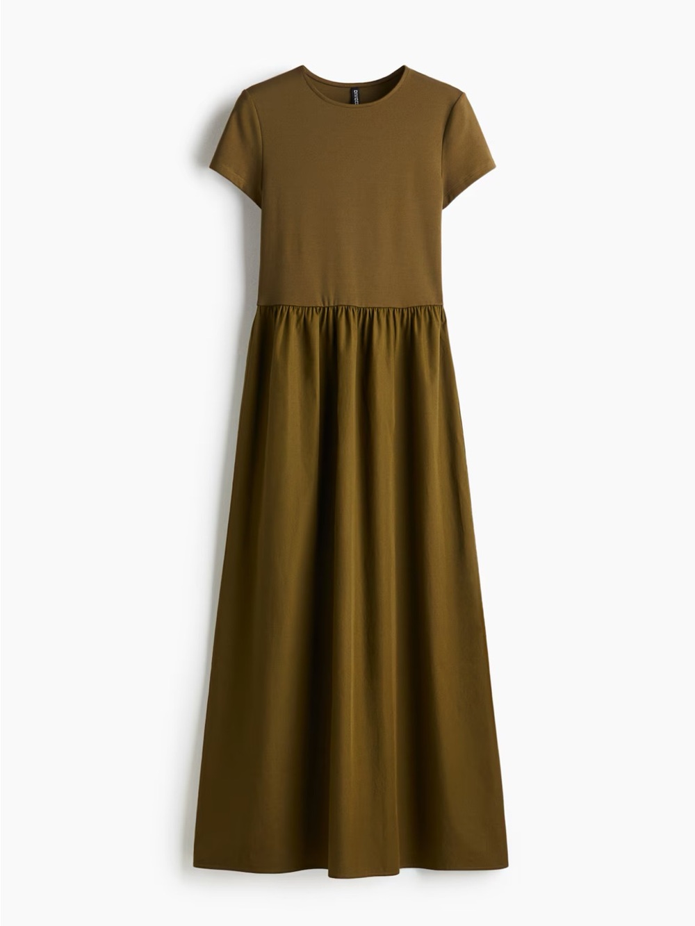 H&M Olive Green Short-Sleeve Maxi Dress